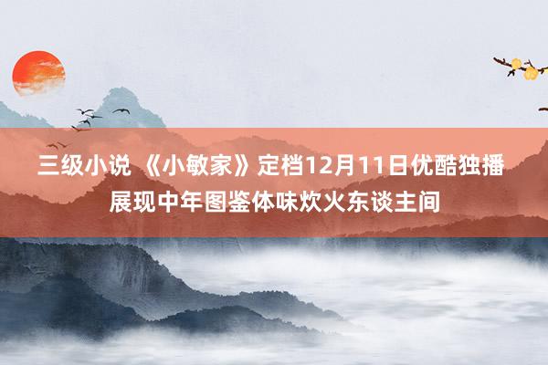 三级小说 《小敏家》定档12月11日优酷独播 展现中年图鉴体味炊火东谈主间